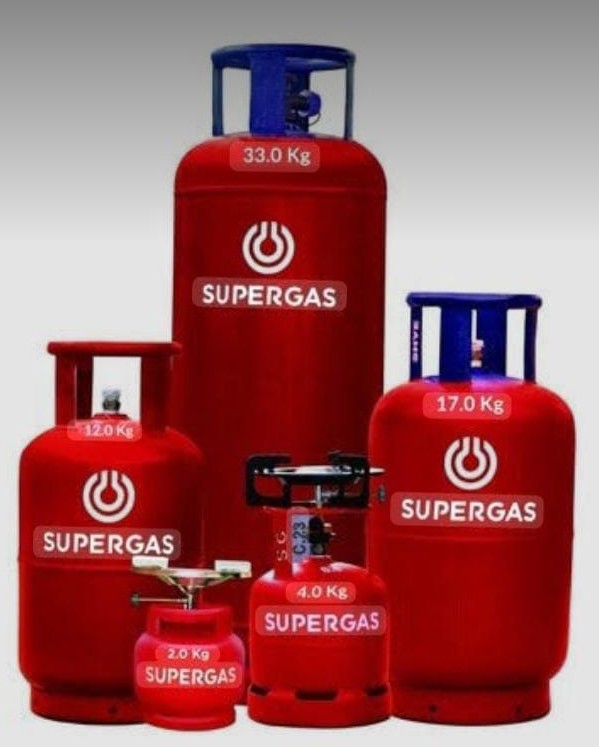 Super Gas Cylinders Lineup 2kg 4kg 12kg 17kg 33kg